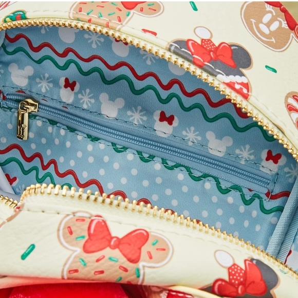 NWT! Christmas Loungefly Disney Mickey Cookie Backpack, wallet and ears set - Picture 5 of 8